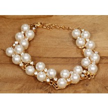 AB 0284 Pearl Bracelet/Rhinestone