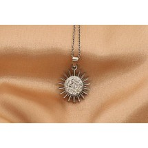 AA 0144 Stainless steel necklace/Crystals