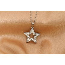AF 0220 Stainless steel necklace/Crystals