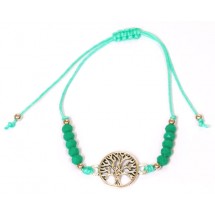 AK 0424 - Armband - Trekkoordsluiting - Glaskralen - Tree of Life