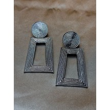 AA 0024 - Oorbellen -Gestreept - 6,5cm