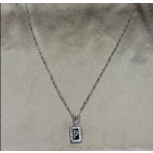 Ketting - Stainless Steel - Letter P - 45+5cm