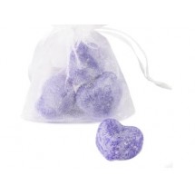 AC 0022 - Amberblokje - Lavendel -  Hart - Set van 3 - Organza zakje