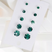 AC 0246 Kaart met 5 paar oorbellen/Crystal
