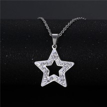 AF 0220 Stainless steel necklace/Crystals