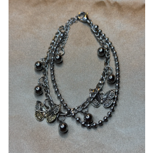AC 0027 - Armband - Stainless Steel - Dubbel Layer - Vlinder