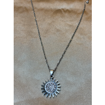 AA 0144 - Ketting - Stainless Steel - Crystals 