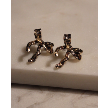 AA 0012 - Oorbellen - Strik met print - 2,15 x 2,4 cm 