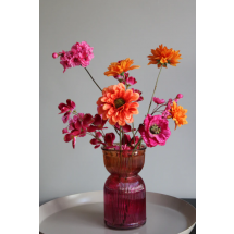 Vaas Same Duo – Oranje/Fuchsia - 21 cm Hoog - Ø 12 cm