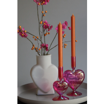 Kaarsenhouder - Lovely - Fuchsia Parelmoer - 16,5 cm