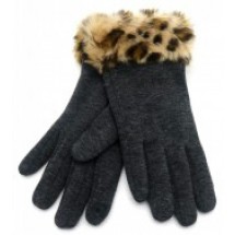 SK 0029 Faux Fur Handschoenen Leopard/Grey